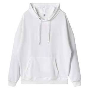 Sweat-shirt à capuche en molleton crème surdimensionné unisexe, pull décontracté, couleur unie, coupe classique, streetwear d'automne - Product Image 3