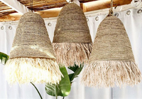 Abat-jour en rotin tissé fait main, finition naturelle, diamètre 50 cm, pour la maison, le restaurant, le bar. Lampe suspendue pour la décoration de la maison
