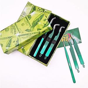 Pince à épiler en acier inoxydable légère et écologique, à prise ferme et lisse, pour manucure et extensions de cils, antistatique - Product Image 1