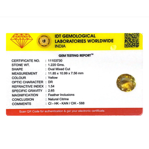 Natural Citrine Cat's Eye Loose Gemstone-6.1 Carat Excellent Cut Yellow Certified Wholesale - Product Image 4