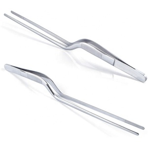 Pince à épiler incurvée en acier inoxydable à long manche, prix de gros, pour usage industriel ou hôtelier - Product Image 6