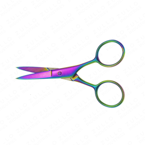Ciseaux de manucure en acier inoxydable arc-en-ciel, lame droite, manche rond, pointe affûtée, coupe-ongles durable, 8,8 cm, coupe-ongles de précision - Product Image 3