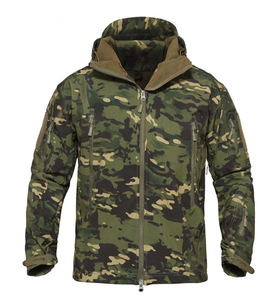Veste tactique de chasse pour homme personnalisée, design hybride thermique isolant, softshell tricoté écologique, coupe-vent imperméable à capuche - Product Image 4