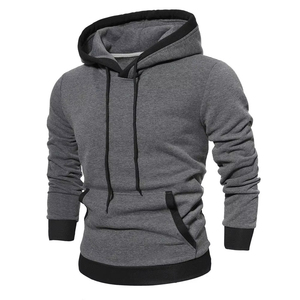 <b>Men</b> Hoodie Street Wear Slim Fit 100% Cotton customized Side Pocket Solid <b>Grey</b> Cotton Wholesale Price <b>Men</b> Hoodies - Product Image 1