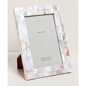 Wholesale Handmade Mother Of Pearl Inlay <b>Photo</b> <b>Frame</b> Luxury <b>Black</b> MOP Picture <b>Frame</b> With Floral Lotus Vine Pattern For Tabletop - Product Image 3