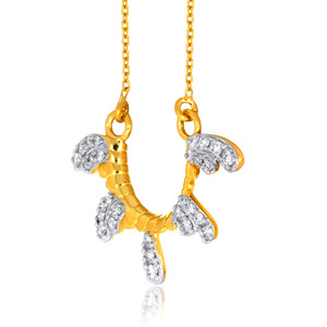 Pendentif en or jaune pour femme avec diamants ronds taille brillant, bijoux de luxe pour tous les jours - Product Image 2
