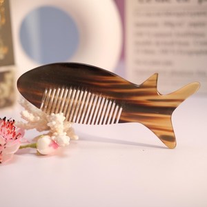 Hand Crafted Personalized Natural Buffalo Horn Fish <b>Comb</b> Anti Static <b>Hair</b> <b>Comb</b> Handmade Detangling <b>Comb</b> Unique for Women Men - Product Image 4
