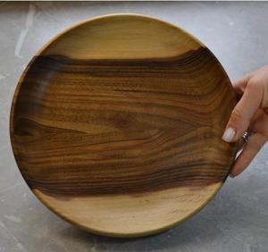 Juego de Platos de Madera de Acacia Natural, Vajilla Rústica Hecha a Mano, Versátil, Duradera, Ligera y Ecológica, Bandeja para Servir - Product Image 5