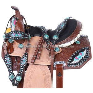 Top vente selle Western de cheval de qualité supérieure selle personnalisée avec siège souple en cuir véritable avec plusieurs couleurs - Product Image 6