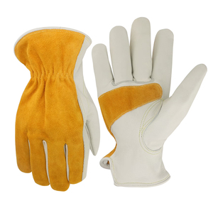 Comfortable Leather Working <b>Gloves</b> With Elastic Cuff Men's XL Insulated Leather Cotton Lining Work <b>Gloves</b> For Adult - Product Image 1