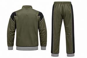 Custom Olive <b>Green</b> Mens Tracksuit <b>Set</b> Full Zip Jacket Elastic Sweatpants Athletic Training <b>Gym</b> Running Sportswear Casual Wear - Product Image 4