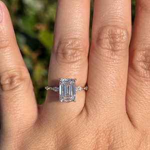 IGI Certified <b>Emerald</b> Lab Grown Diamond Engagement Ring Wedding Ring 3.15Carat Yellow Gold 14k Party Gift Jewelry - Product Image 4