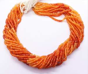 Cuentas facetadas de cornalina natural AAA de 3-3.5 mm, cuentas de piedra preciosa de cornalina de 13 pulgadas, cuentas facetadas de cornalina. - Product Image 6