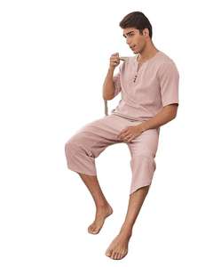 Conjuntos de Shorts de Fibra de Bambú Casuales de Verano para Hombre, Trajes Deportivos Sólidos con Camiseta, 2 Piezas, Ropa Deportiva de Punto de Secado Rápido - Product Image 5