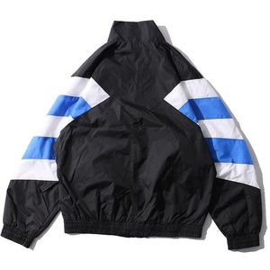 Vintage 80s 90s Men Color <b>Block</b> Windbreaker Jacket 100% Polyester Casual Outdoor Street Wear Nylon Windproof Jacket Plus Size - Product Image 3