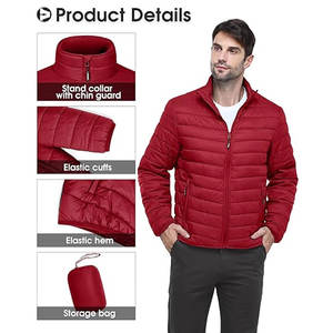 Chaquetas Acolchadas de Invierno al por Mayor para Hombre, Chaqueta Ligera y Fácil de Transportar con Bolsillos con Cremallera, Diseño Personalizado de Fábrica - Product Image 5