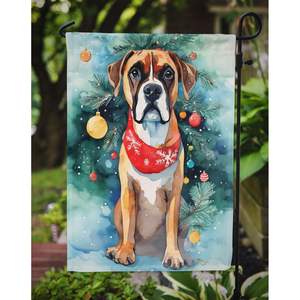 Bandera de jardín de Navidad Boxer multicolor Banner de patio decorativo para ilustraciones de patio para macizos de flores y buzones - Product Image 3