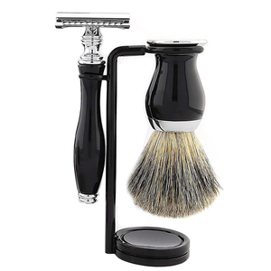 Set de brocha de afeitar con mango de madera de tejón, pelo de tejón Silvertip y soporte para cuenco - Product Image 6