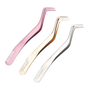 Pince à épiler de luxe faite à la main en acier inoxydable avec peigne à sourcils et cils à pointe fine, outil de maquillage de haute qualité - Product Image 6