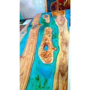 Mesa de Resina Epoxi de Lujo con Madera Sólida, Mesa de Comedor y Café Moderna Hecha a Mano para Decoración del Hogar - Product Image 5