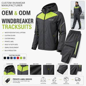 Waterproof Hooded Running Suit Unisex Custom Print Logo Raglan Sleeve Panel Design Softshell Fabric Hiking Lightweight - Product Image 3