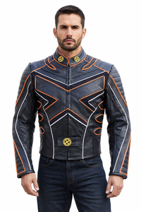 Veste en cuir à carreaux pour moto X-Men 3 The Last Stand - Costume Wolverine pour la saison printanière - Product Image 4