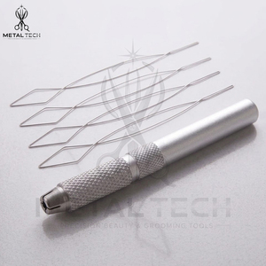 Wholesale Stainless Steel Holder Micro Ring Hair Extension Loop <b>Needle</b> Pulling Wire <b>Threader</b> Barber Accessories Tool Kit - Product Image 4