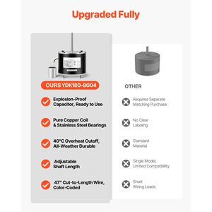 Condensatore per Motore Ventilatore HVAC 1/4HP 825RPM 208/230V Compatibile GE Genteq 5KCP39LFBE31S Lennox 12Y65 - Product Image 4