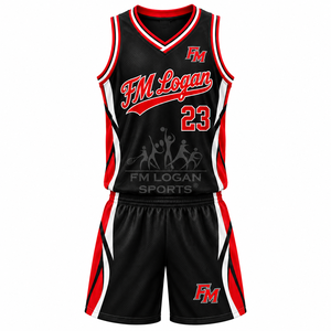 Maillots et shorts de basketball personnalisés en gros, unisexes, respirants, sans manches, uniforme d'équipe, logo personnalisé, 100% polyester, séchage rapide - Product Image 1