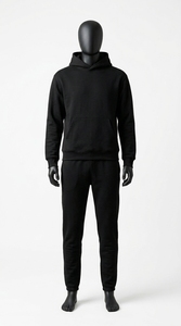 Men Printed Solid Casual Hooded Sweatshirt and <b>Jogger</b> Pants <b>Matching</b> Tracksuit <b>Set</b> - Product Image 2