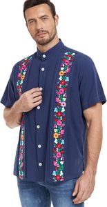 Camisa Blanca Bordada para Hombre, Perfecta para Bodas y Celebraciones, Tela Ligera, Artesanía Detallada, Moda Festiva Clásica - Product Image 4
