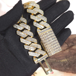 Collier gourmette de luxe en moissanite et diamant, en argent 925 plaqué rhodium, style hip-hop, chaîne statement sertie de pierres, bijoux raffinés, cadeau - Product Image 4