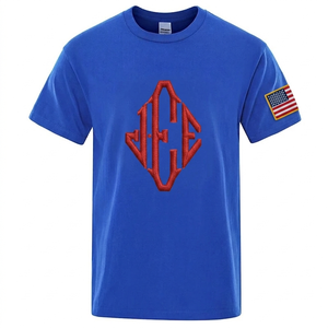 2026 Summer Men Jersey T-Shirt 100% Cotton Printed Front Logo Casual Loose Fit O-Neck Short Sleeve Comfortable Fashion Tee - Product Image 1