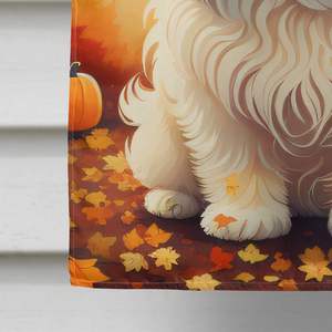 Coton De Tulear otoño casa bandera gran porche manga poste decorativo patio Banner pared colgante poliéster ilustraciones - Product Image 4