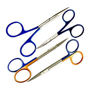 Tijeras Profesionales para Iris de 4.5 Pulgadas, Tijeras Quirúrgicas de Punta Afilada, Hojas Curvas y Rectas, Mango con Código de Color, Alemánas - Product Image 1