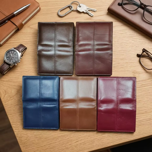 S. R. <b>LEATHER</b> GOODS Genuine <b>Leather</b> <b>Passport</b> Card Holder Premium Slim <b>Wallet</b> Handmade Card Case Compact Minimalist Design Men - Product Image 1