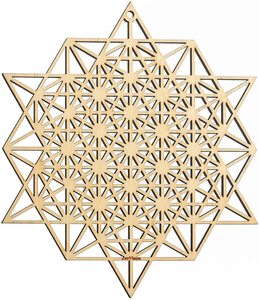 Décoration murale en bois Arbre de Vie Géométrie Sacrée, Cercle de Runes, Grille de Cristal, Sous-verre découpé au laser, Artisanat spirituel pour la maison, Géométrie - Product Image 2