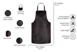 Delantal de Soldadura de Cuero de Doble Capa, Resistente a Olores, Protección Extra Gruesa, Ropa de Seguridad Industrial de Grado Profesional - Product Image 3