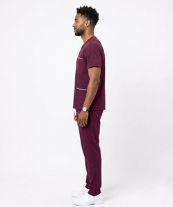 Hospital Medical Surgical Men Doctor <b>Scrub</b> Suits \ Hospital Staff Men Short Sleeve Shirt Jogger Pants - Product Image 4