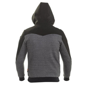 Sweat-shirt à capuche zippé noir pour homme, coupe classique, couleur unie, décontracté, pour l'automne, tissu en molleton respirant - Product Image 2