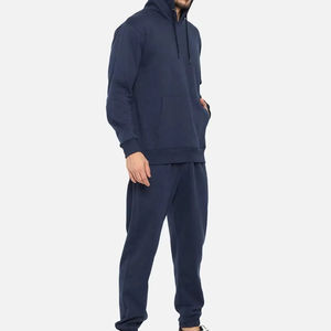 Conjunto de chándal de algodón grueso para hombre con logotipo personalizado, pantalones jogger extragrandes de forro polar y ropa de calle para hombre. - Product Image 2