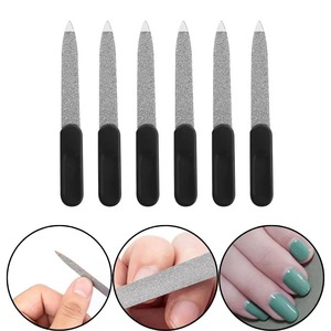 Lima de uñas desechable de cristal de 9 cm x 1 cm con mango negro, doble cara, lavable, grano 100, herramienta para el cuidado de las uñas - Product Image 5