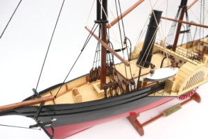 เรือจำลอง SS CALIFORNIA ทำมือจากไม้ สไตล์เรืออเมริกันโบราณ ของตกแต่งบ้านแบบตั้งโชว์ - Product Image 3
