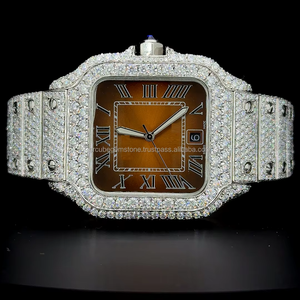 Reloj de Lujo con Esfera Romana Totalmente Adornado con Moissanita - Reloj de Vestir para Hombre con Moissanita VVS - Fabricante de Relojes Personalizados - Product Image 5