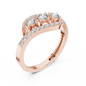 Elegante Anillo de Cóctel Art Deco Moderno con Moissanita, Diseño Único con Pavé, Pieza de Moda de Lujo para Mujer, Acero Inoxidable Dorado - Product Image 3