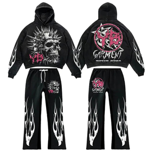 Top Quality Custom Oversized Screen Printing <b>Tracksuit</b> Heavy Wait 100% Cotton Fleece Pullover OEM Service <b>Tracksuit</b> For Unisex - Product Image 1