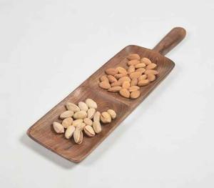 Plateau de service rustique en bois – Plateau de cuisine polyvalent pour le thé, le café, le petit-déjeuner, les collations, usage domestique - Product Image 1