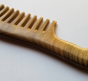 Handmade 100% Natural Green Sandalwood Hair <b>Comb</b> <b>Wide</b> Tooth Wooden <b>Comb</b> for Curly Hair -for Home Use Natural Crafts & Crafts - Product Image 1
