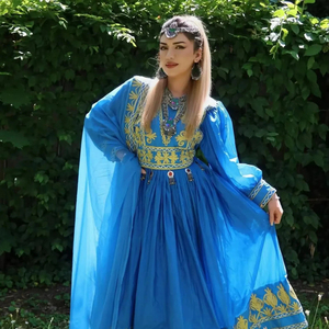 Nuevo Vestido Afgano de Terciopelo de Lujo para Mujer, con Bordado Intenso, Vestido Largo Tradicional Formal, Vestido Afgano Vintage - Product Image 2