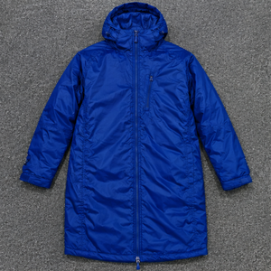 Men's Long Hooded Puffer Jacket Windproof <b>Thick</b> <b>Winter</b> <b>Coat</b> Solid Blue Polyester Zipper Closure Casual Style - Product Image 1